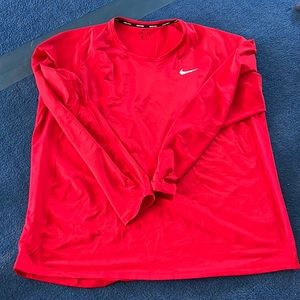 Nike pro dri fit long sleeve red shirt